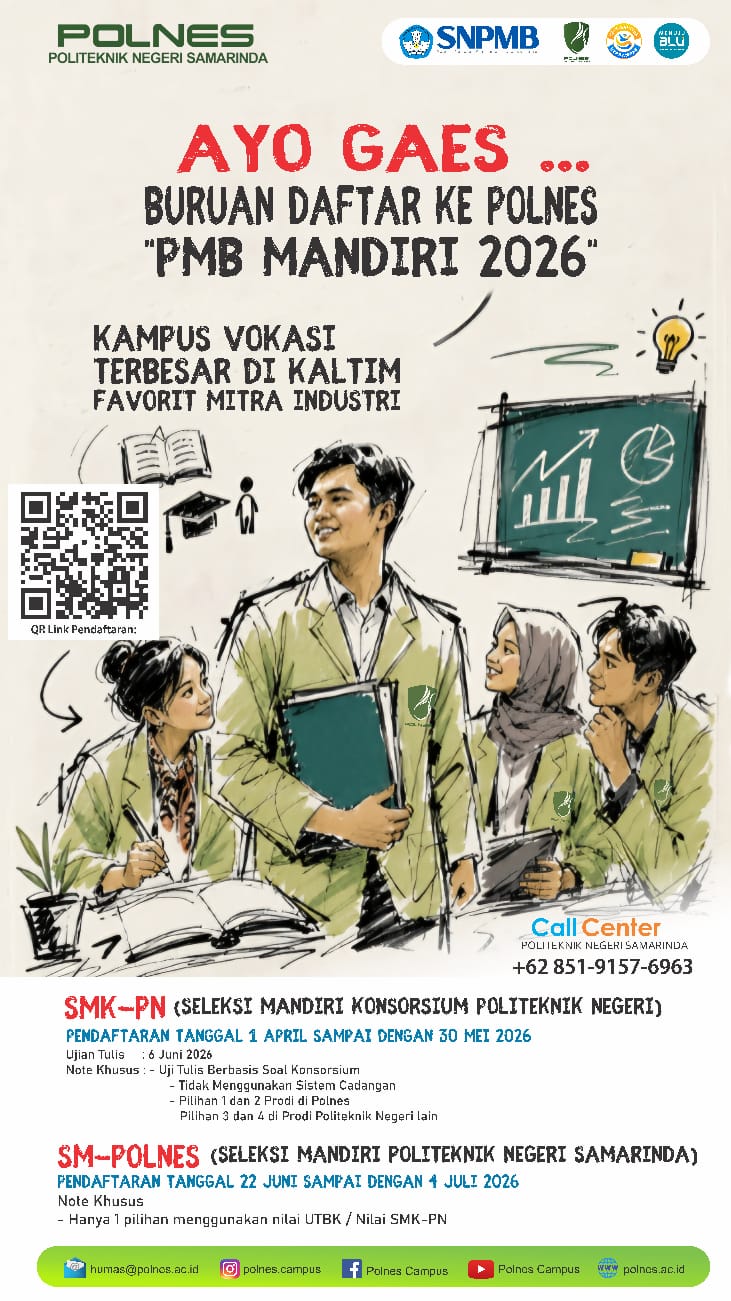 liflet pmb jalur mandiri polnes 2026