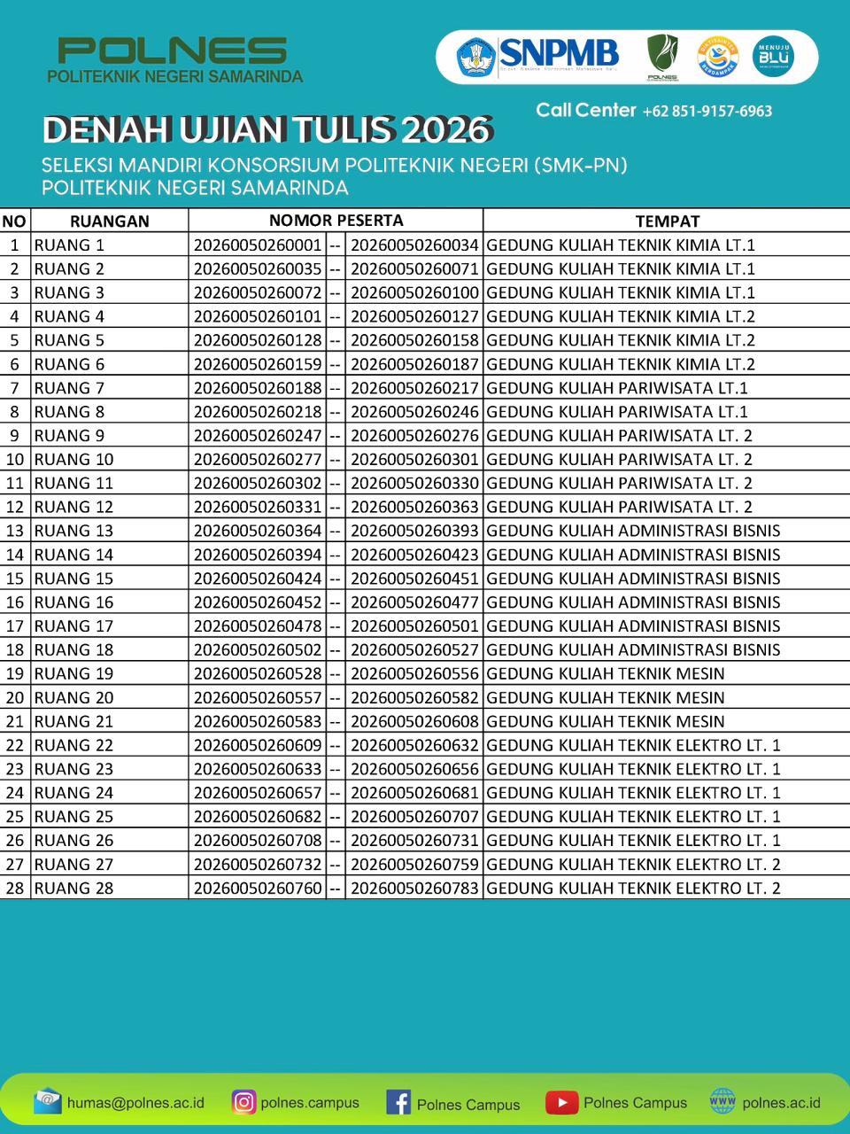 Denah Ujian SMKPN POLNES 2026 page1