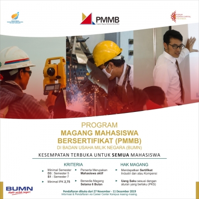 Peluang Magang PMMB (Kerjasama FHCI &ndash; BUMN &ndash; Institusi PT) tahun 2020 Batch I