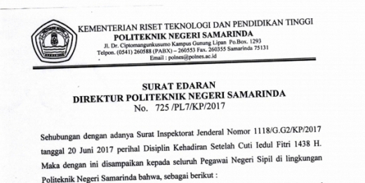 Disiplin Kehadiran Pegawai Setelah Cuti Iedul Fitri 1438 H