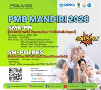 POLNES Buka Penerimaan Mahasiswa Baru Jalur Seleksi Mandiri Konsorsium Politeknik Negeri Hingga 30 Mei 2026