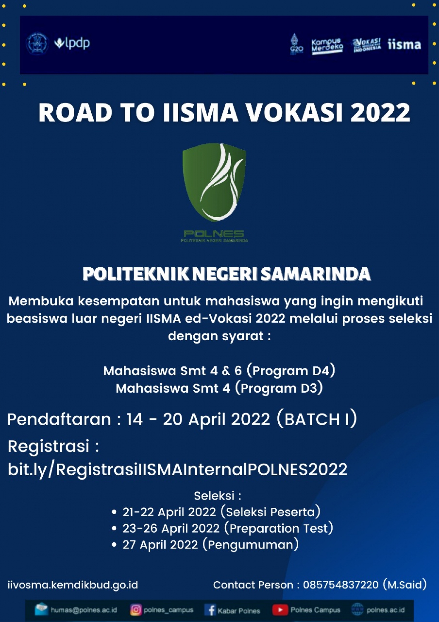 Program IISMA ed-Vokasi (Indonesian International Student Mobility Awards) untuk mahasiswa perguruan tinggi vokasi seluruh Indonesia