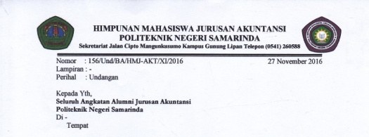 "Undangan" Bina Akrab 2016 Oleh HMJ Untuk Seluruh Alumni Akuntansi
