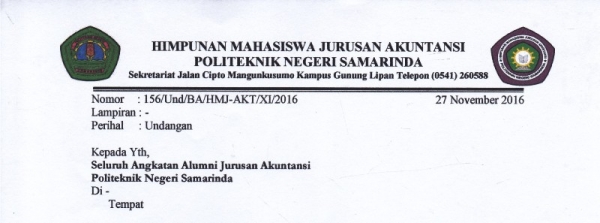 "Undangan" Bina Akrab 2016 Oleh HMJ Untuk Seluruh Alumni Akuntansi
