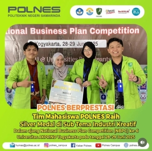 POLNES BERPRESTASI! Tim Mahasiswa Polnes Raih Silver Mendali di Sub Tema Industri Kreatif
