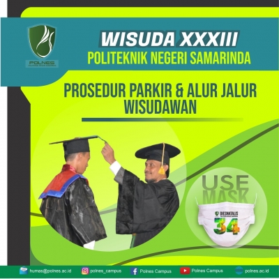 Prosedur parkir dàn memasuki area kampus Polnes pada acara Wisuda Sbb