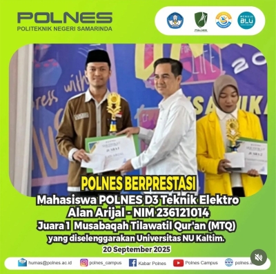 Polnes Berprestasi! Mahasiswa POLNES Raih Juara 1 MTQ di Universitas NU Kaltim