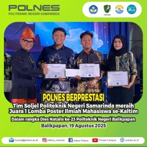 Bangga! Polnes Juara 1 Lomba Poster Ilmiah Se-Kalimantan Timur