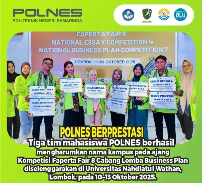 Polnes Berprestasi! Tiga tim mahasiswa berhasil mengharumkan nama kampus pada ajang Kompetisi Faperta Fair 8 Cabang Lomba Business Plan
