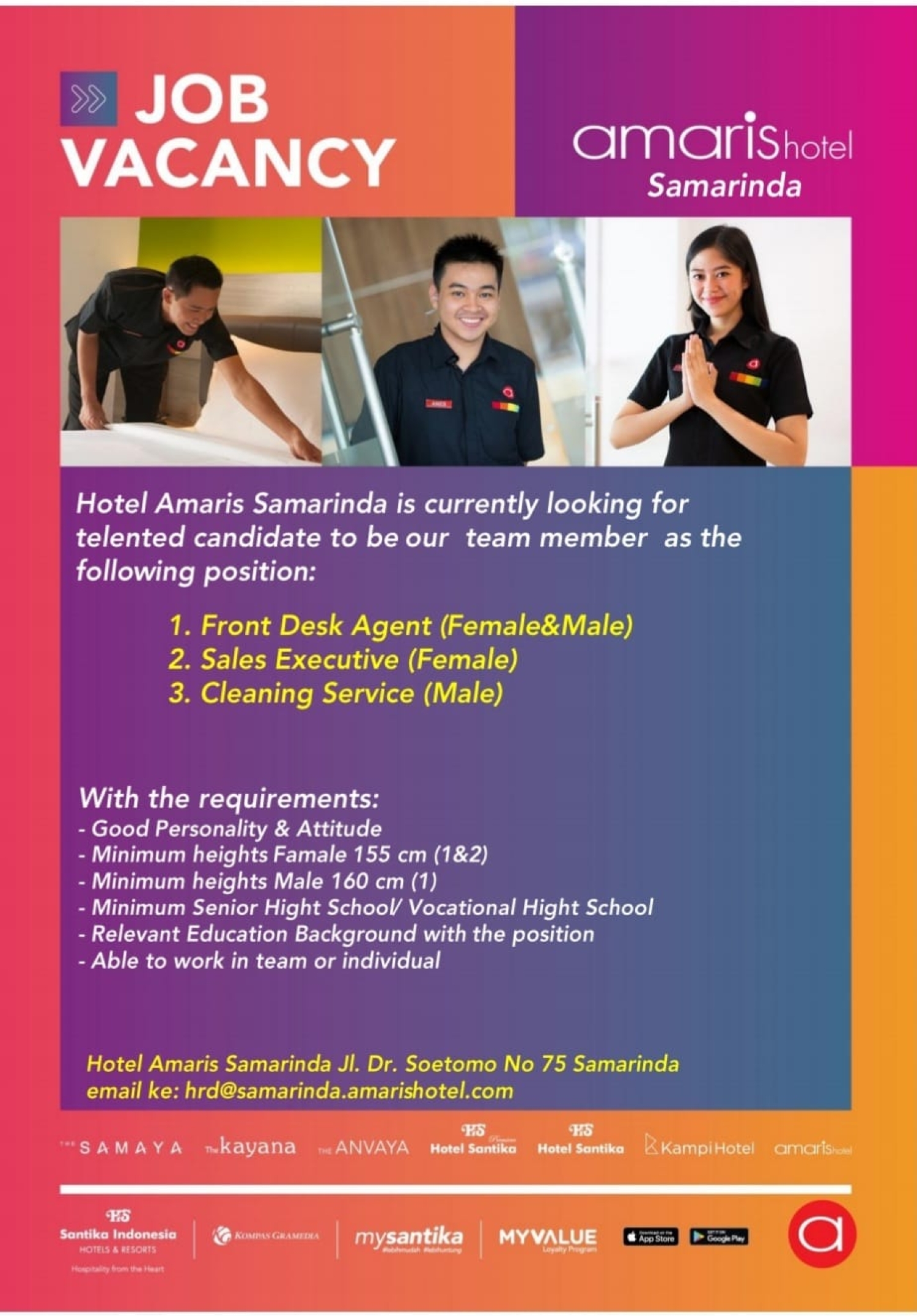 Job Vacancy By Amaris Hotel Samarinda 2023