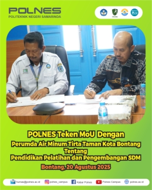 PENANDATANGANAN MoU PERUMDA AIR MINUM TIRTA TAMAN KOTA BONTANG DENGAN POLITEKNIK NEGERI SAMARINDA