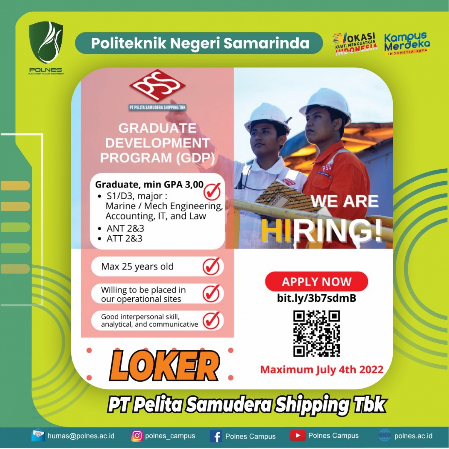 LOKER PT Pelita Samudera Shipping Tbk